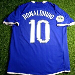 Ronaldinho Brazil 2006 World Cup Away Soccer Jersey L SKU# 103890
